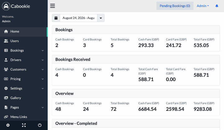 Cabookie Dispatch Dashboard