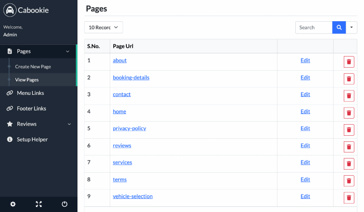 Cabookie Website CMS